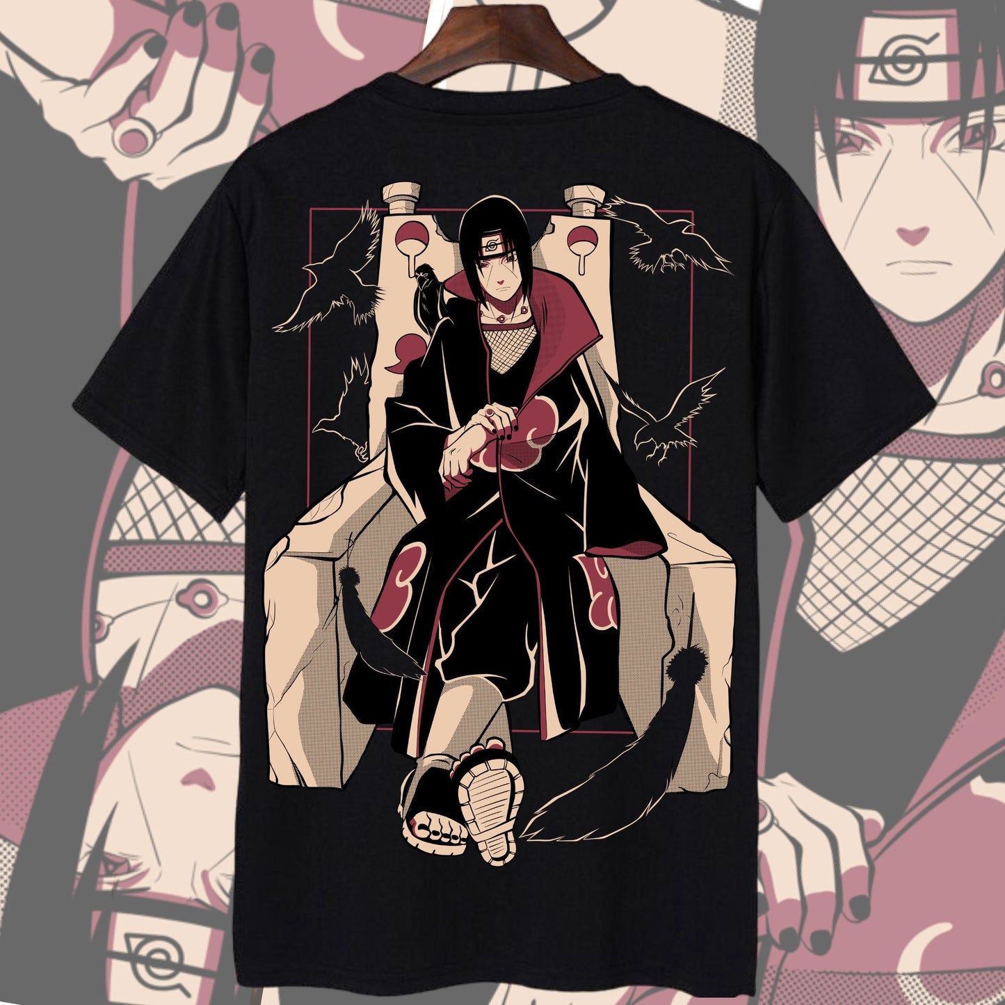 T-Shirt preta Uchiha Itachi