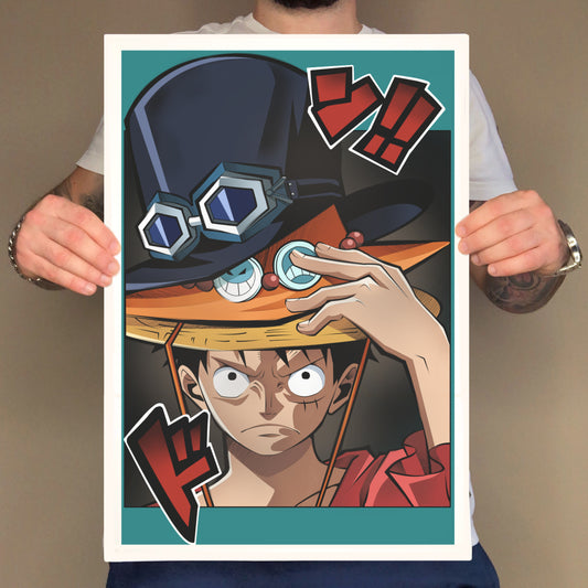 Poster Luffy 3 hats